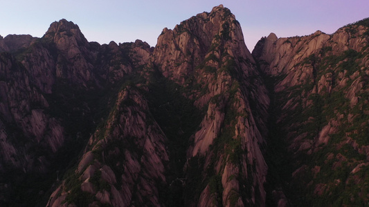 延时航拍黄山风景视频