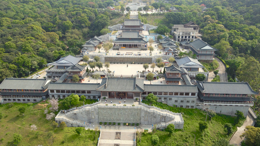 4K航拍佛山西樵山宝峰寺视频