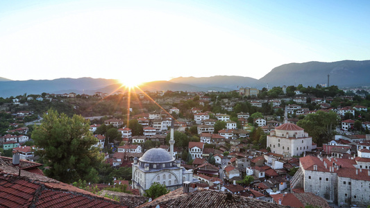 欧洲土耳其著名旅游城市番红花成老城日落延时视频视频