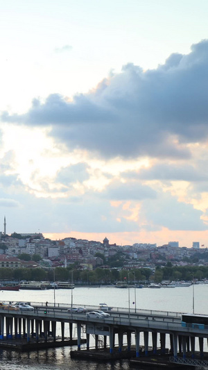 土耳其首都伊斯坦布尔城市风光日落延时视频欧洲城市建筑24秒视频