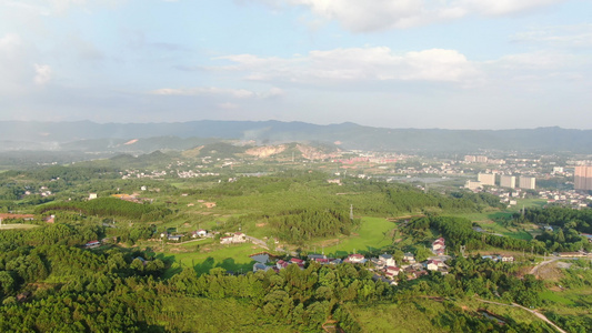 航拍大自然山川乡村自然风景视频