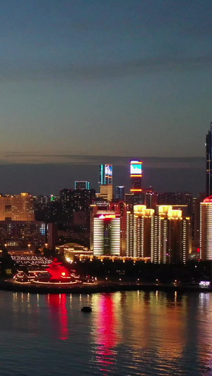 青岛城市夜景航拍视频奥帆中心58秒视频