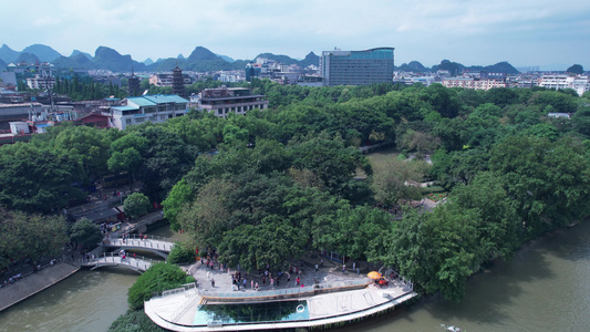 航拍桂林景点之首象山公园风景视频