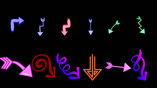 12组常用指向箭头动画带通道视频
