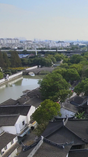 实拍江苏苏州寒山寺环绕航拍视频古代建筑31秒视频