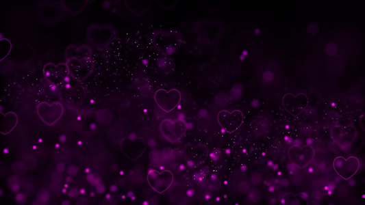 紫红色心形粒子动画背景带透明度通道视频