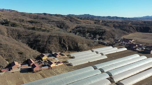 4K航拍北方农村  北方房屋 乡村生活视频