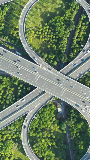 航拍风光城市错综复杂的高架桥立体交通道路车流素材绚丽灯光39秒视频