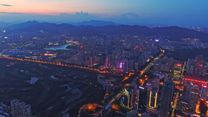 深圳城市天际线4K航拍夜景8秒视频