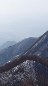 秦岭冬天雪景航拍旅游目的地视频