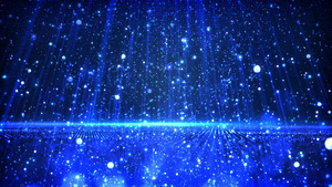蓝色粒子雨梦幻背视频背景19秒视频