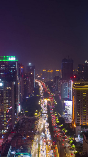 广州中山立交城市交通夜景延时时间流逝12秒视频