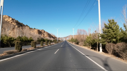 开车视角行驶在路上  开车风景  第一视角视频