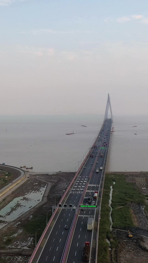航拍杭州湾跨海大桥 地标建筑82秒视频