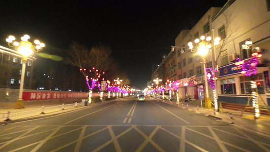 城市夜晚马路夜景汽车窗外的风景视频素材视频