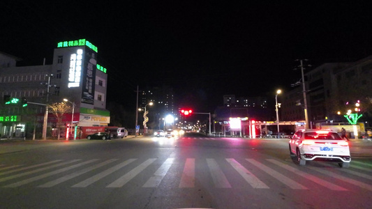 城市夜晚马路夜景汽车窗外的风景视频素材视频