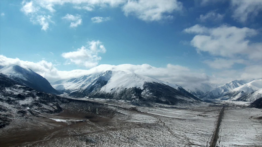 航拍西藏雪山延时视频