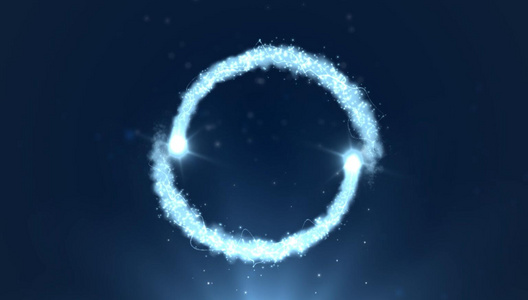 蓝色大气粒子演绎logo展示视频