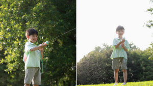 小男孩玩水枪8秒视频