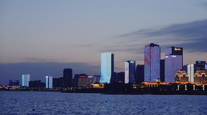 海滨城市夜景延时摄影4K视频21秒视频