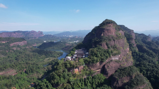 广东丹霞山5A景区丹霞地貌航拍视频