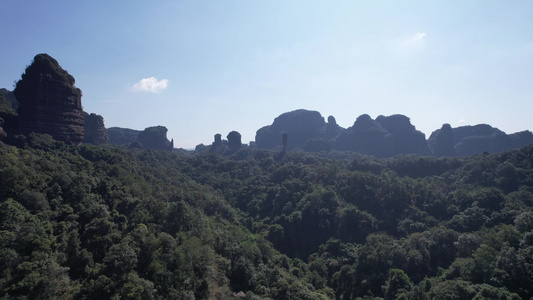 广东丹霞山5A景区丹霞地貌航拍视频