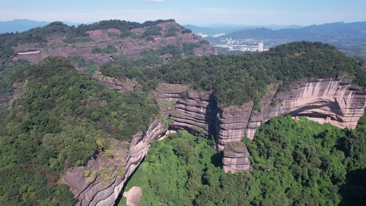 广东丹霞山5A景区丹霞地貌航拍视频