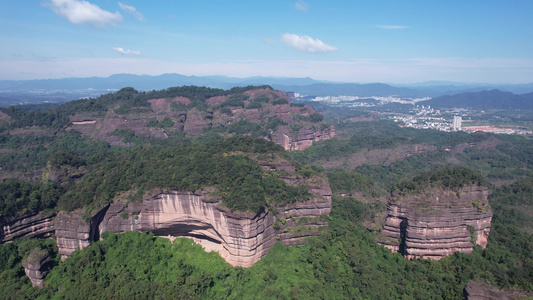 广东丹霞山5A景区丹霞地貌航拍视频