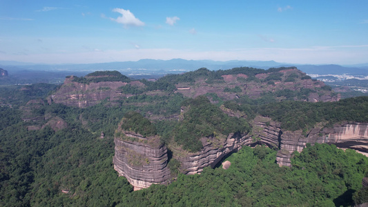 广东丹霞山5A景区丹霞地貌航拍视频