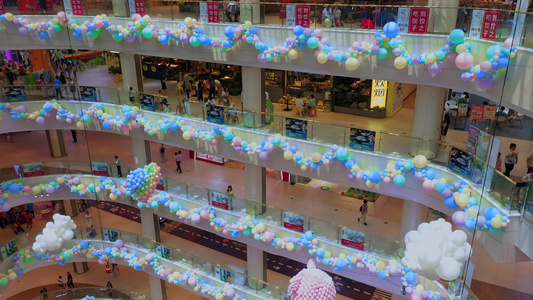 长沙城市商业综合体购物商场航拍视频