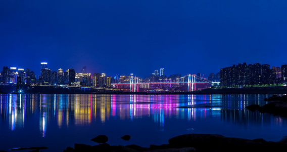 重庆鹅观岩大桥夜景视频