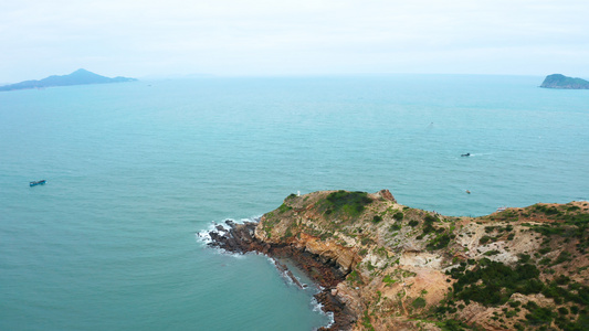 航拍海岸线视频