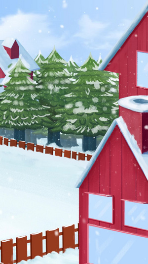 唯美冬季雪景背景视频素材舞台背景60秒视频