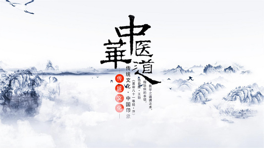 中国风中医文化水墨AE模版视频