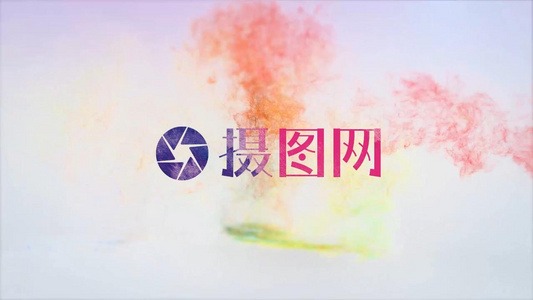 绚丽彩色粒子烟雾飞舞logo展示片头会声会影X10模板视频