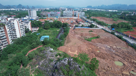 楼盘工地航拍风光视频