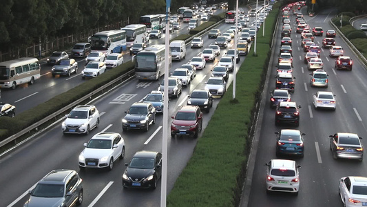 上海城市道路汽车车流视频