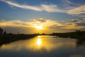 溪流上的夕阳13秒视频