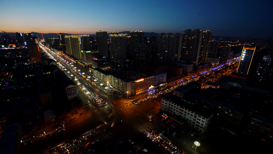 大同城市夜景延时车流视频