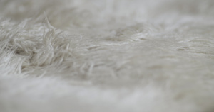 用作毯子或沙发覆盖的雅马布利亚白羊毛地毯的抽象纹理10秒视频