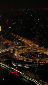 【城市宣传片】上海航拍南浦大桥夜景合集一线城市视频