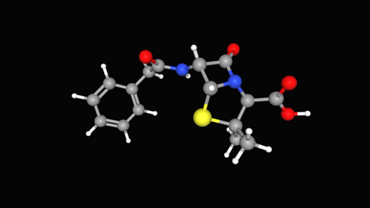 青霉素g分子动画3D模型视频