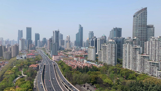 上海高架桥上行驶的车辆视频