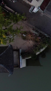 浙江5A级著名旅游景区西塘古镇古建筑民居航拍视频旅游景点视频