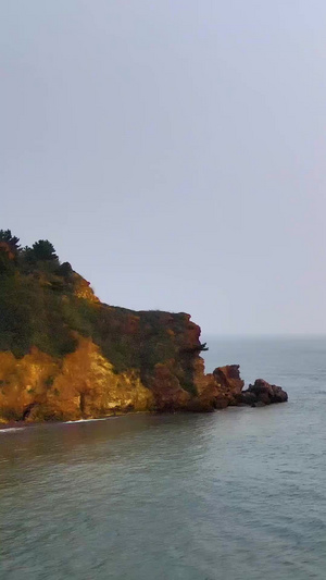 航拍海面上的石老人娱乐景点95秒视频