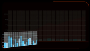 图表和条形动画快速出现淡化和数字图形行背景14秒视频
