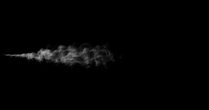 动画黑背景的烟云或蒸汽运动15秒视频