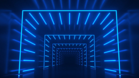 科技空间隧道灯光穿梭循环动画视频
