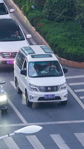 延时摄影城市夜景道路斑马线行人车流交通街景素材城市素材视频