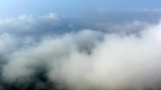 珠海城市建筑上空云世界视频